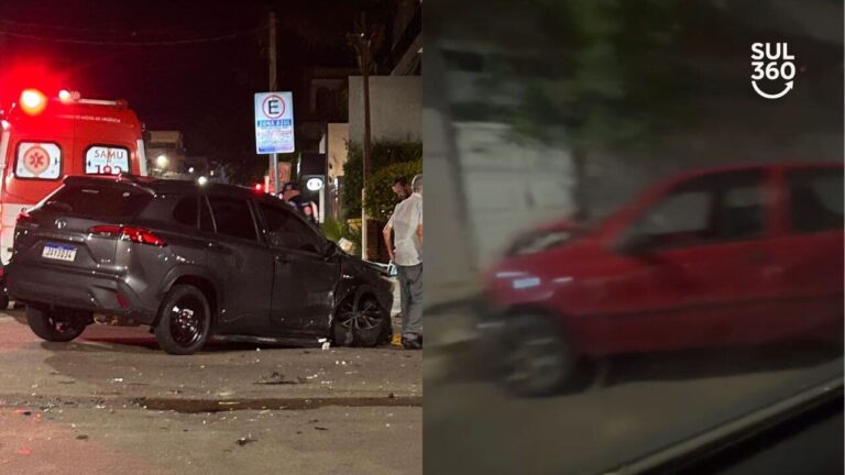 Acidente de trânsito deixa dois veículos destruídos no Centro de Camaquã