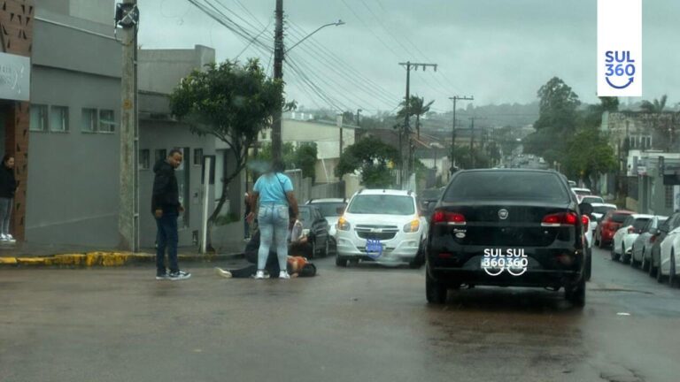 Acidente deixa mulher ferida no Centro de Camaquã