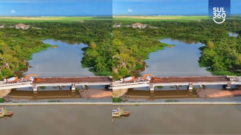 Empresa responsável inicia última etapa da nova Ponte João Goulart, em Arambaré