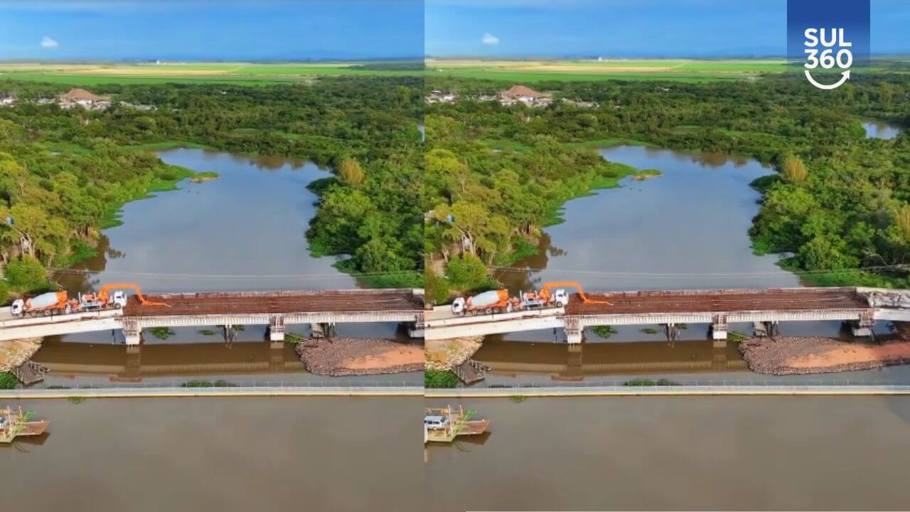 Empresa responsável inicia última etapa da nova Ponte João Goulart, em Arambaré