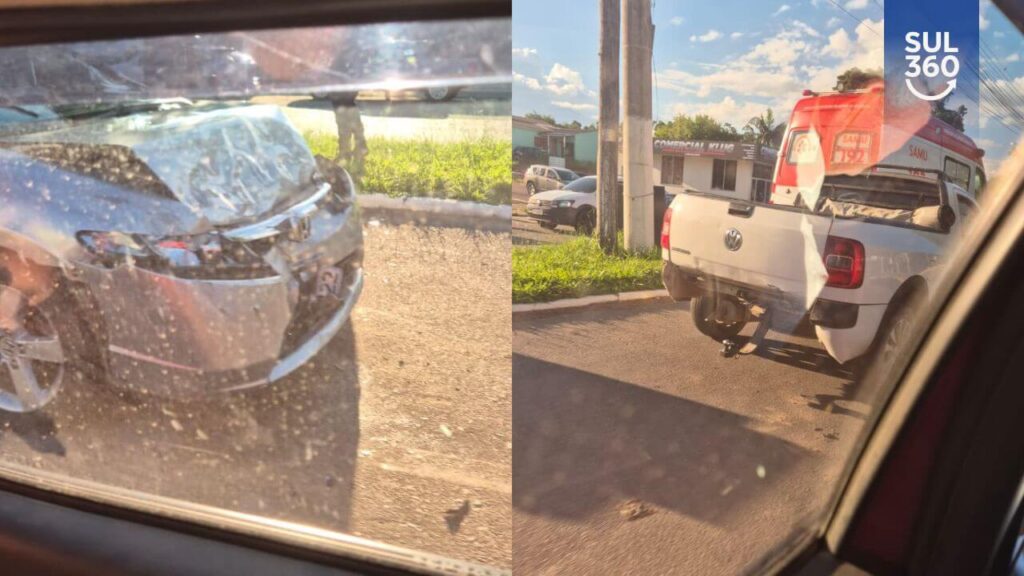 Acidente entre carro e camionete deixa danos materiais na Faixinha, em Camaquã