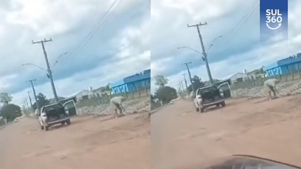 Homem é flagrado furtando bloquetos no Distrito Industrial de Camaquã