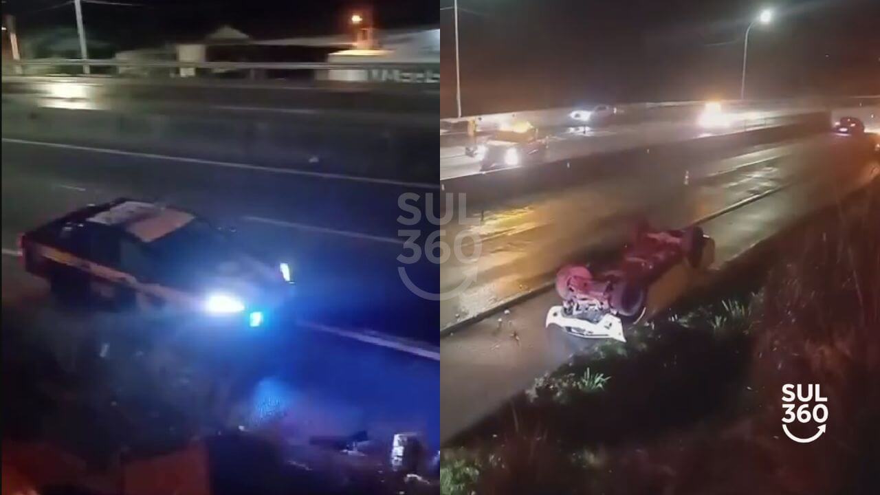 Cinco camaquenses ficam feridos em acidente envolvendo quatro veículos na BR-101