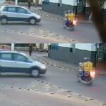 Acidente deixa motociclista ferido no Centro de Camaquã; veja o vídeo