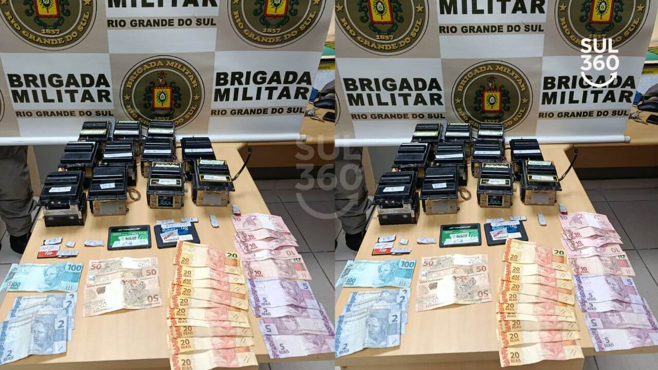 Brigada Militar realiza apreensão de máquinas de jogos de azar em Tapes