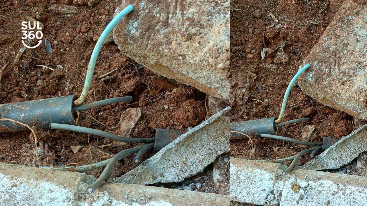 Bandidos tentam furtar fios na Praça da Legalidade, em Camaquã