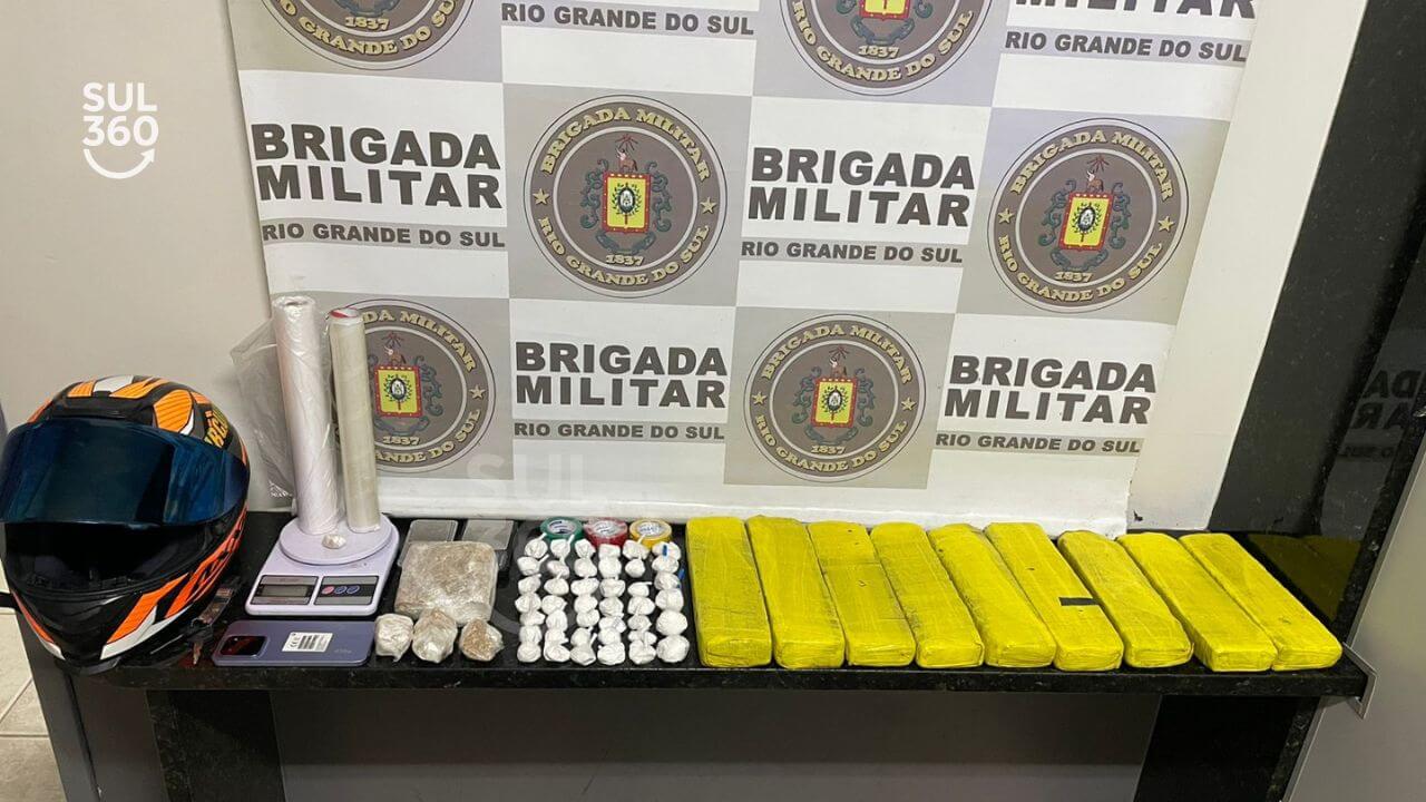 Traficante é preso com quase 6kg de drogas no Monte Castelo, interior de Camaquã