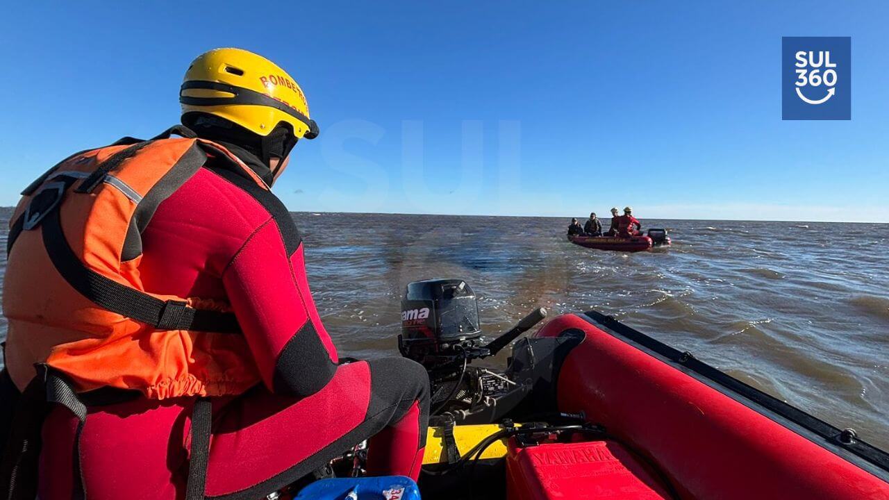 Corpo de Bombeiros procura por pessoa desaparecida na Lagoa dos Patos, em Tapes