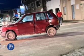 Acidente entre dois veículos deixa um ferido no Centro de Camaquã