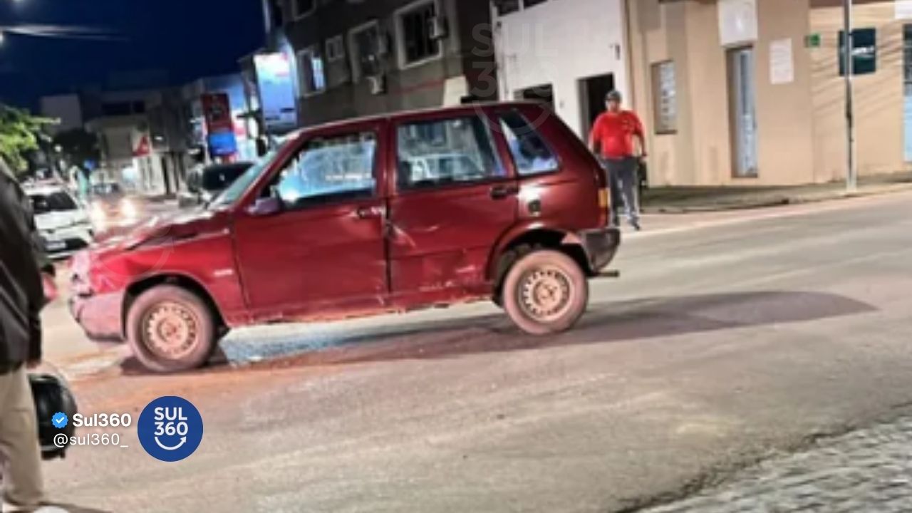 Acidente entre dois veículos deixa um ferido no Centro de Camaquã