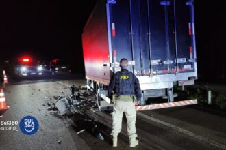 Grave acidente mata motorista de caminhão na BR-116, em Tapes