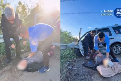 Camaquense Marcelo Maranata socorre idoso após acidente da BR-386