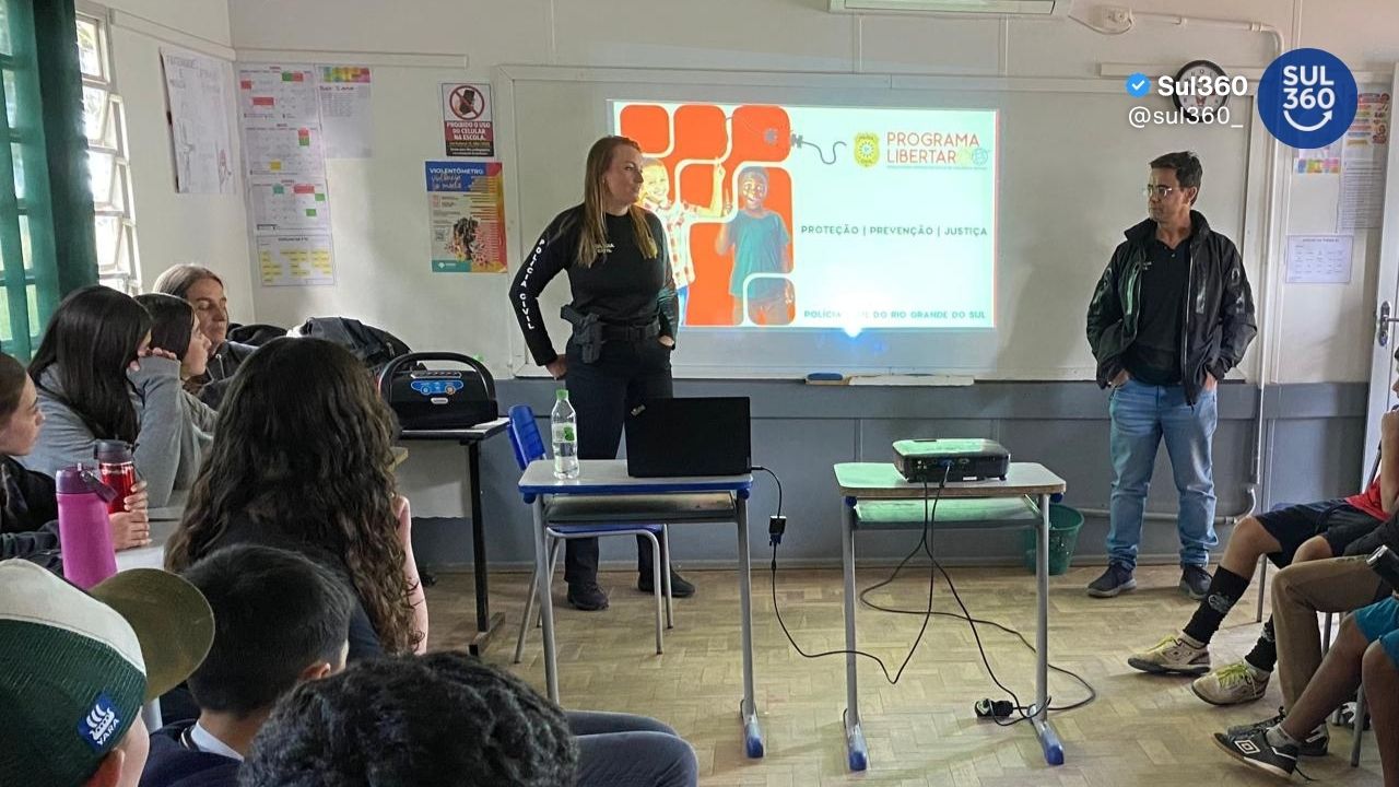 Polícia Civil leva Programa Libertar a escola do interior de São Lourenço do Sul