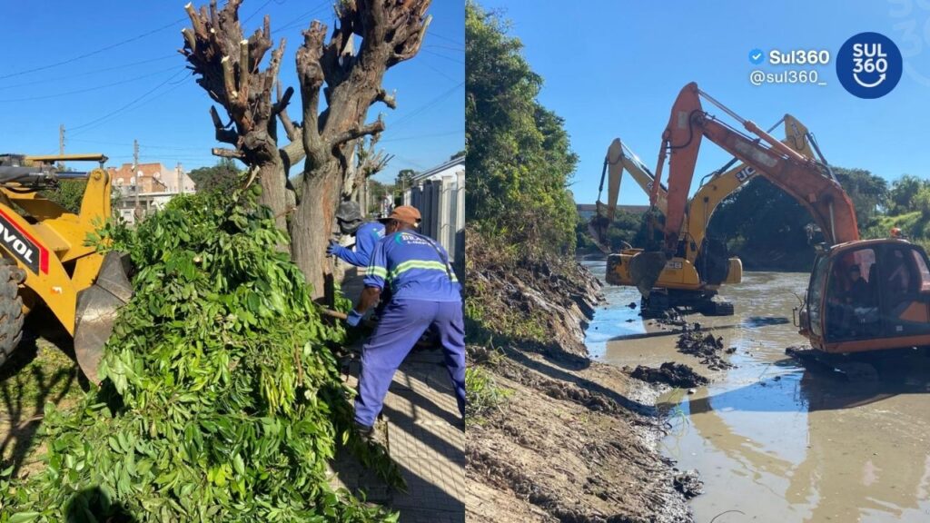 Prefeitura realiza limpeza urbana no Bairro Centenário e manutenção no Arroio Duro