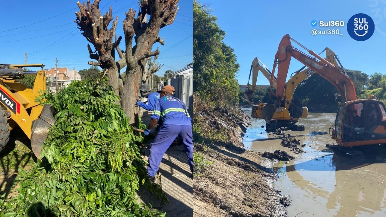 Prefeitura realiza limpeza urbana no Bairro Centenário e manutenção no Arroio Duro