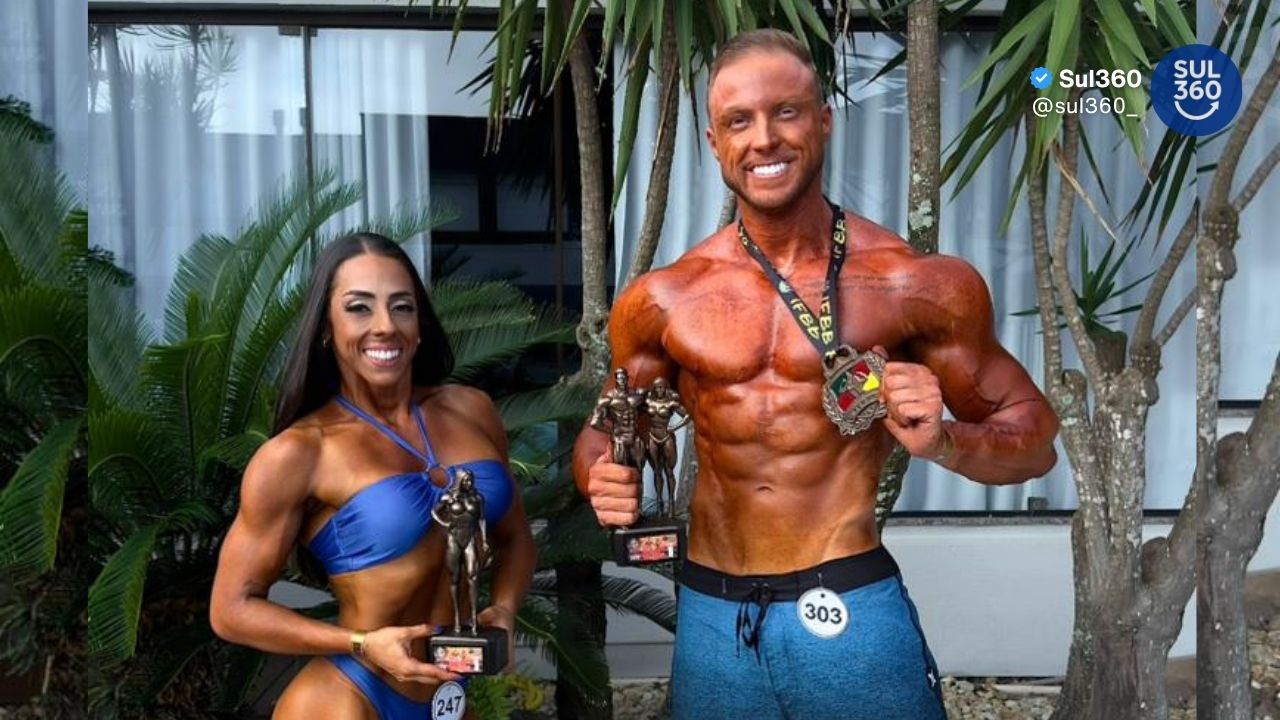 casal de Camaquã disputa competição de fisiculturismo em Porto Alegre