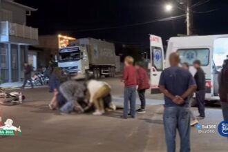 Acidente deixa motociclista ferido no Centro de Camaquã