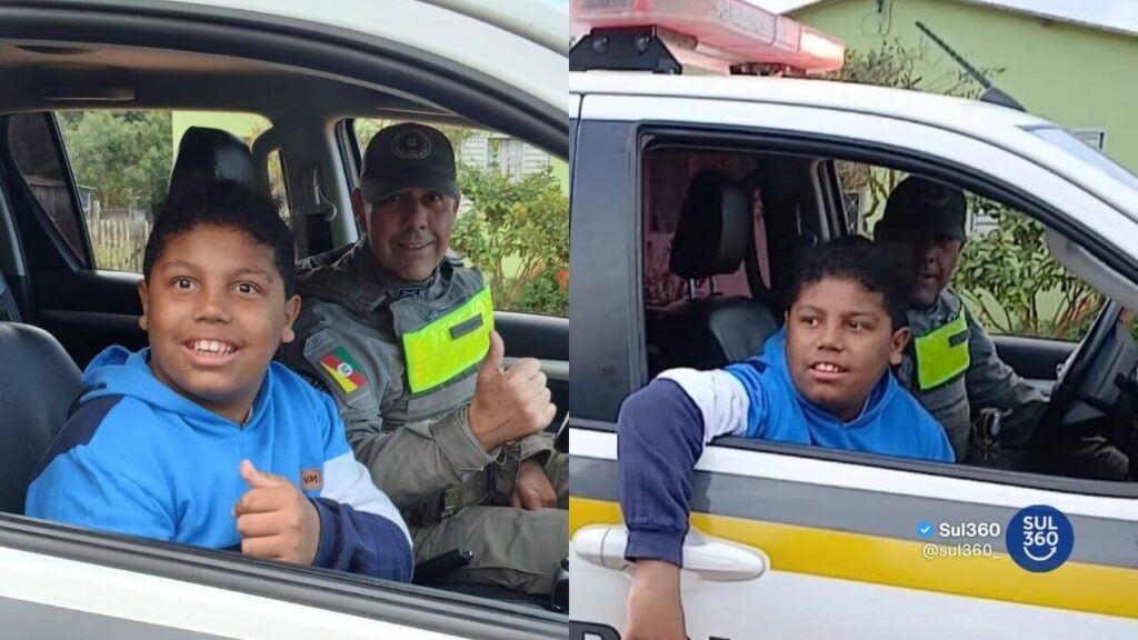 Brigada Militar realiza visita especial para "pequeno fã" em São Lourenço do Sul