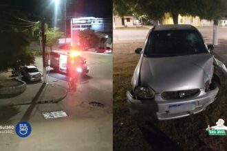 Motorista colide em poste na avenida Nestor de Moura Jardim, em Camaquã