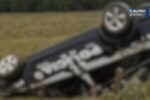 Viatura da Polícia Civil de Camaquã capota na BR-290 em Eldorado do Sul