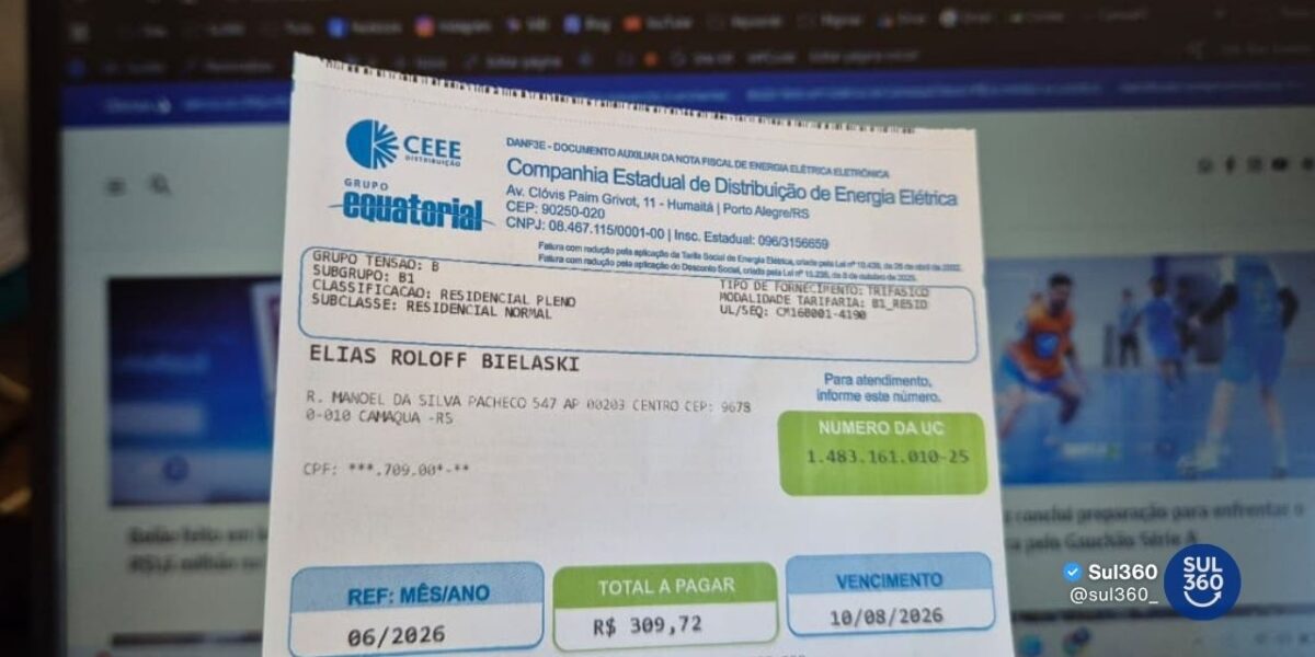 Camaquenses passam a receber novo formato da conta de energia elétrica