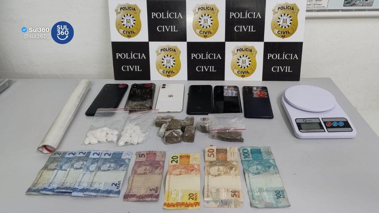 Quatro "jovens traficantes" são presos em São Lourenço do Sul