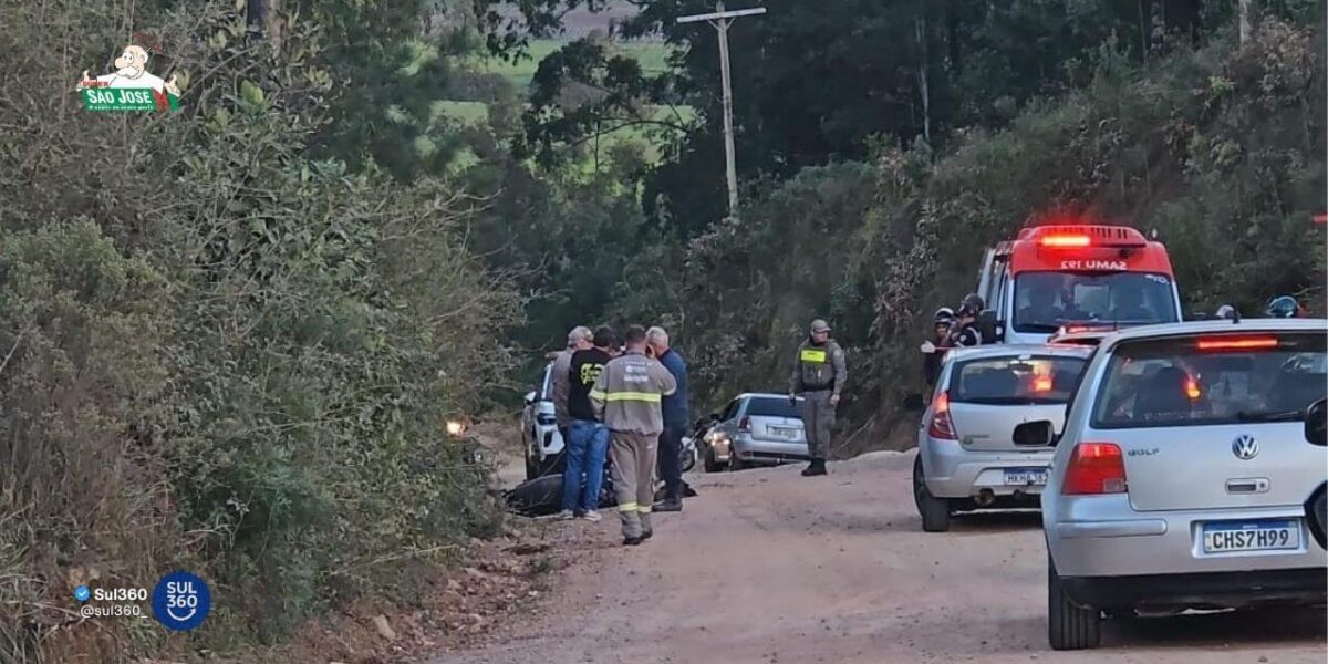 Colisão frontal entre duas motocicletas deixa feridos na Lomba da Barragem, em Camaquã
