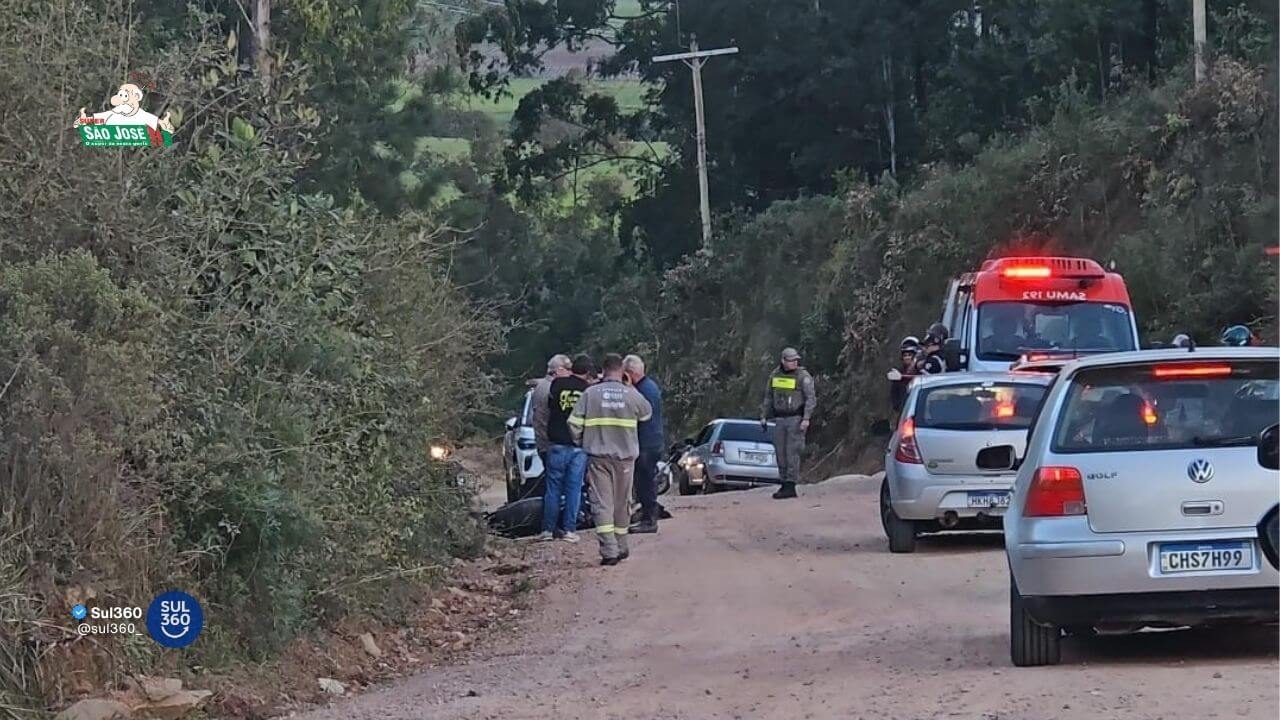 Colisão frontal entre duas motocicletas deixa feridos na Lomba da Barragem, em Camaquã
