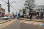 Motociclista fica ferido em colisão com caminhão em avenida de Camaquã
